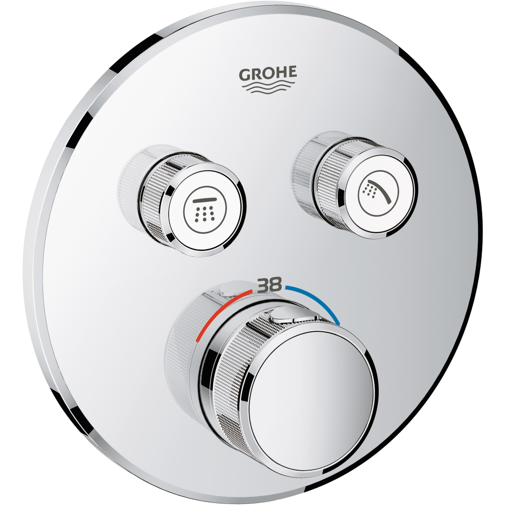 Fertigmont.-Set Grohtherm SmartC. 2 Absp.-V. chrom