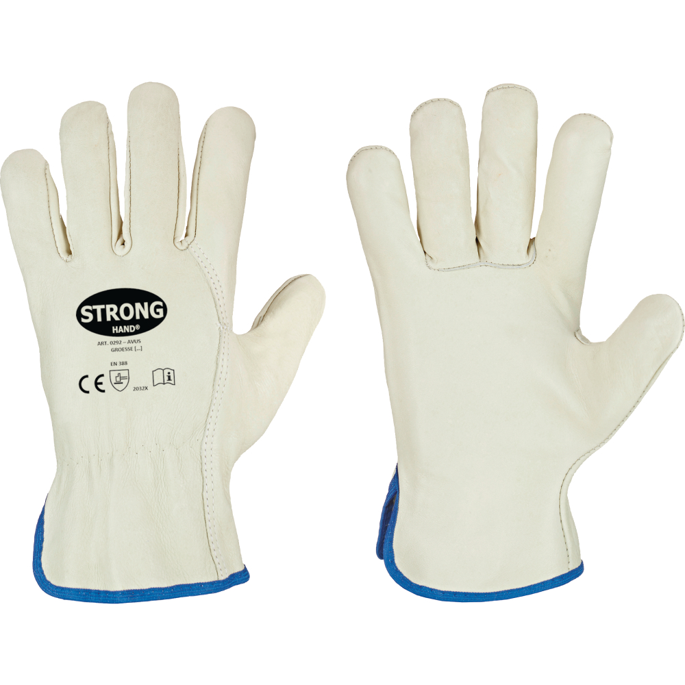 STRONGHAND® Nappaleder-Fahrerhandschuh AVUS grün-beige Gr.10