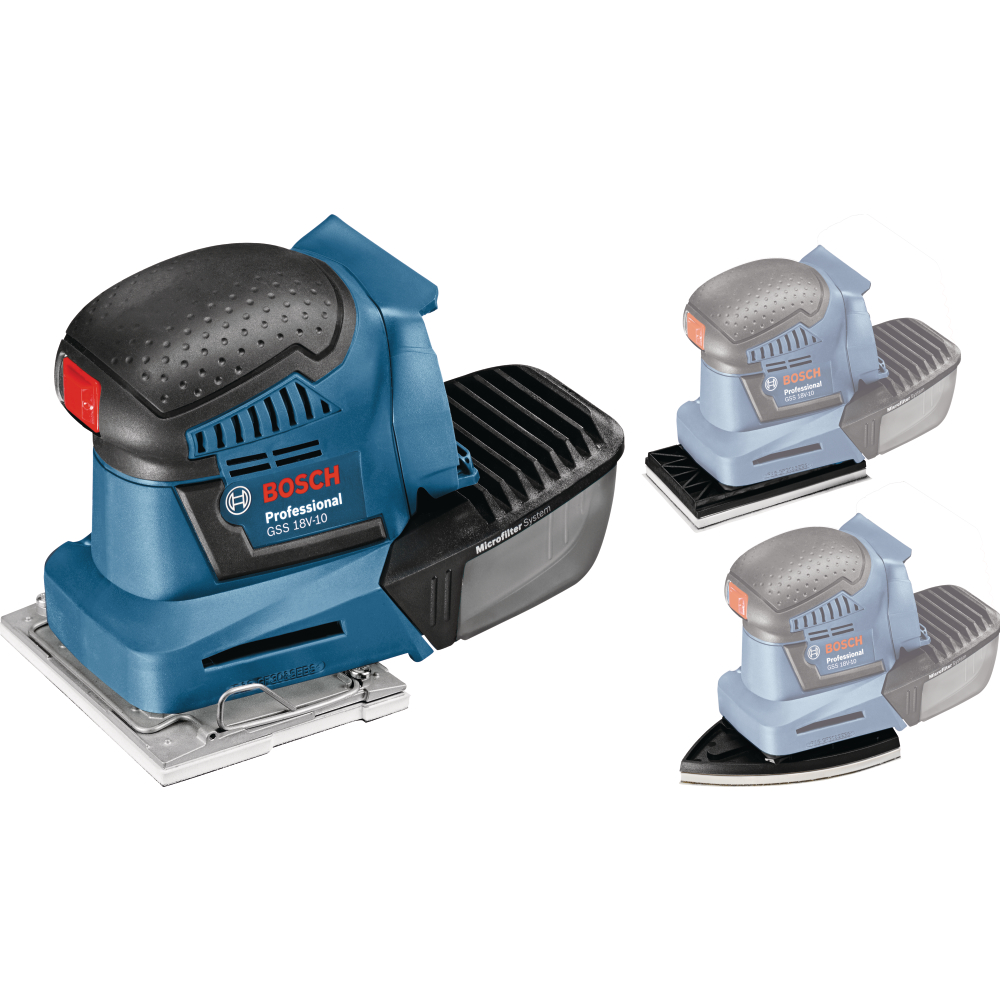 Bosch Akku-Schwingschleifer 18V c&g GSS 18V-10 mit Zubehör-Set solo