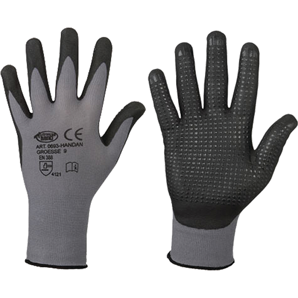 Stronghand Nitril-Handschuh HANDAN grau/schwarz Gr.10 EN 388