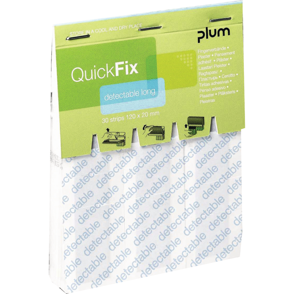 Plum Pflaster Nachfüllpackung QuickFix Detectable Long 30St.