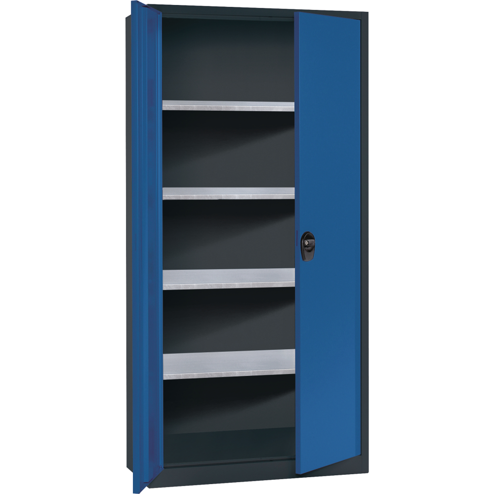 Flügeltürenschrank FORUM 4verz.Böden 50kg Tragl. H1950xB940xT400mm RAL
