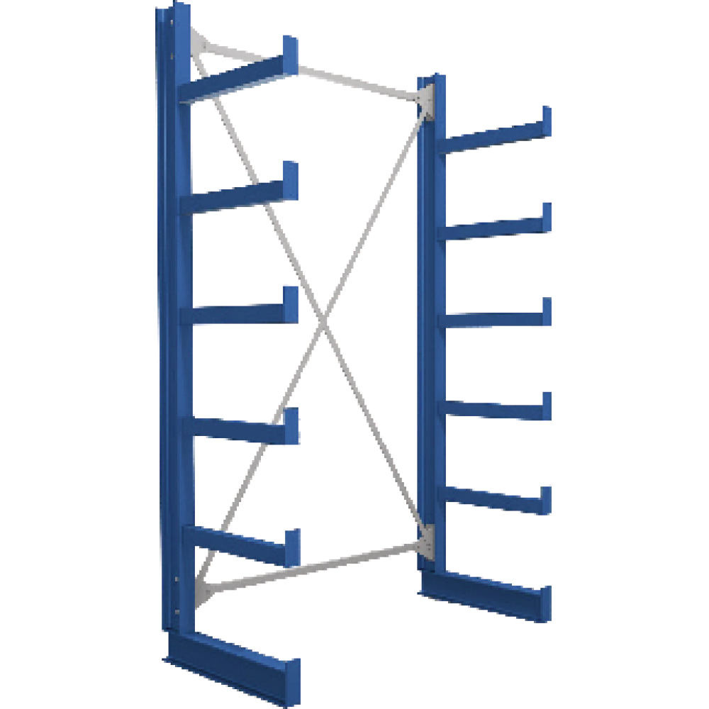 1 Feld/2 Ständer Tragkr. /Arm 200kg Ständerlast/Seite 1000 kgStänderprofil: