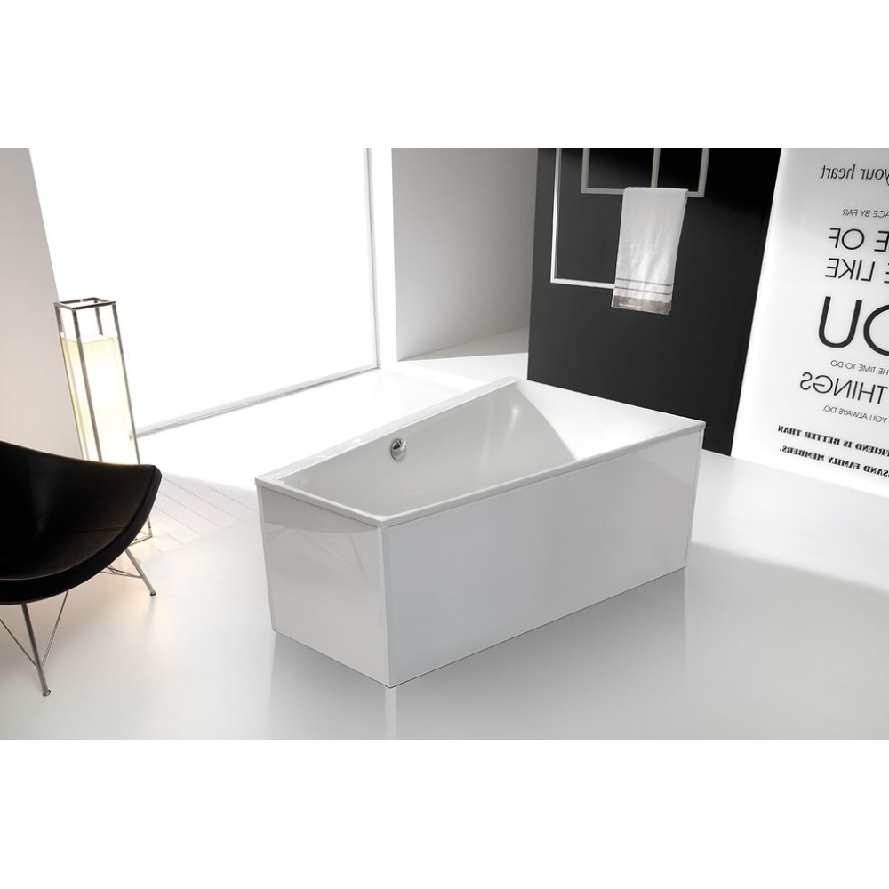 FORMAT Design Glasverkleidung zu Trapezw. 170x120cm, re, we, freist.
