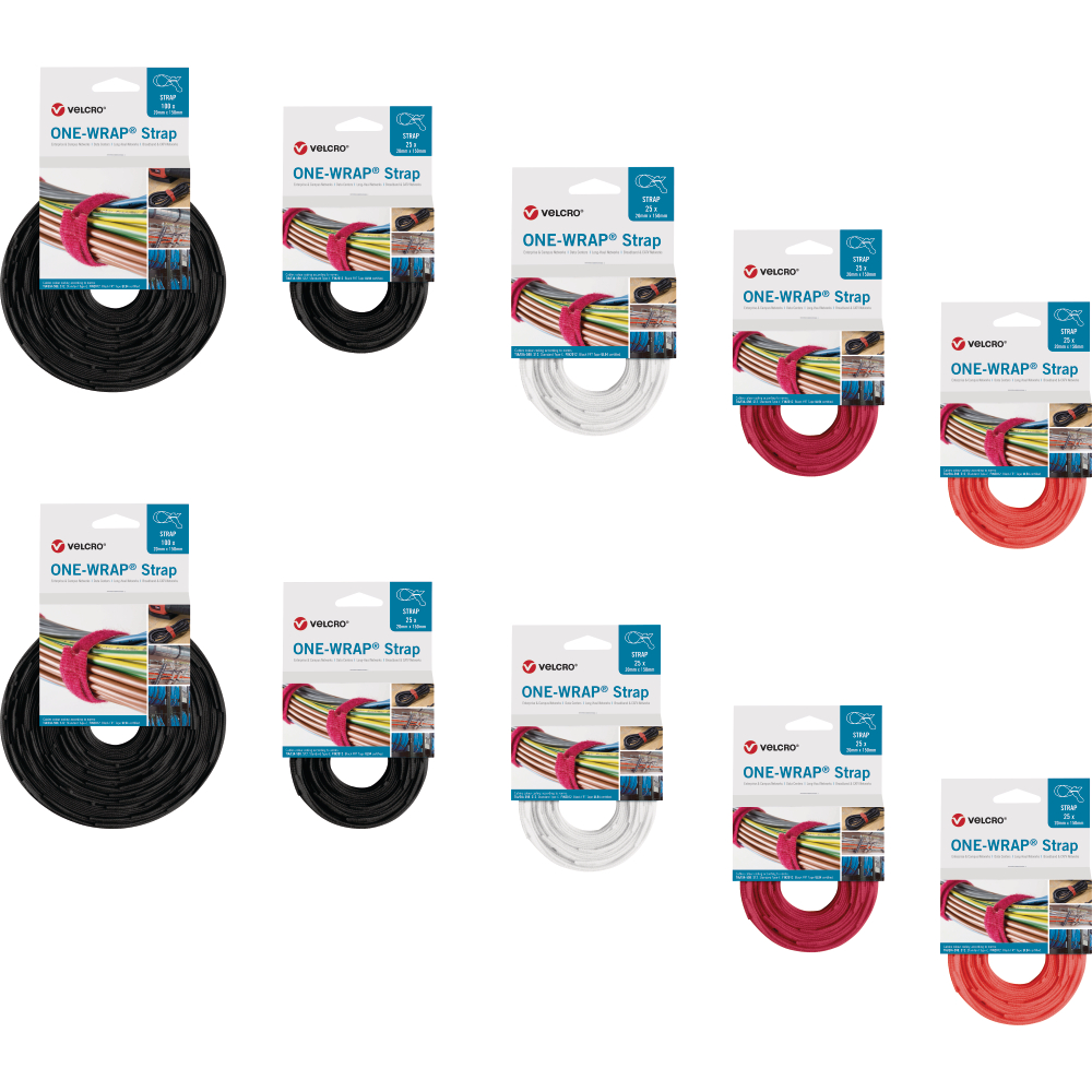 VELCRO® Klettkabelbinder ONE-WRAP® Strap 20 x 200mm, schwarz, 25 Stück