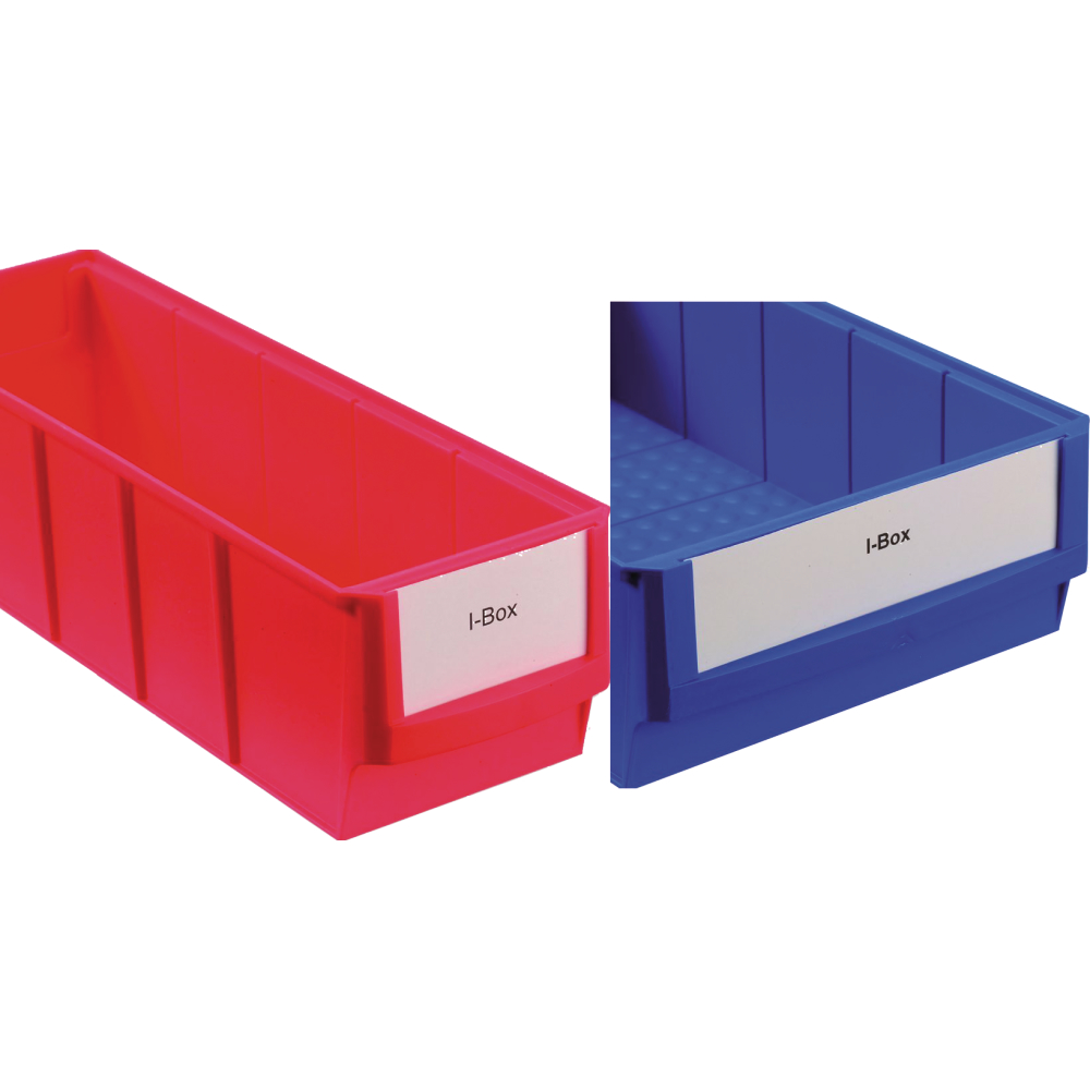 Etiketten f. Regalboxen B breit transp. VPE=60St.