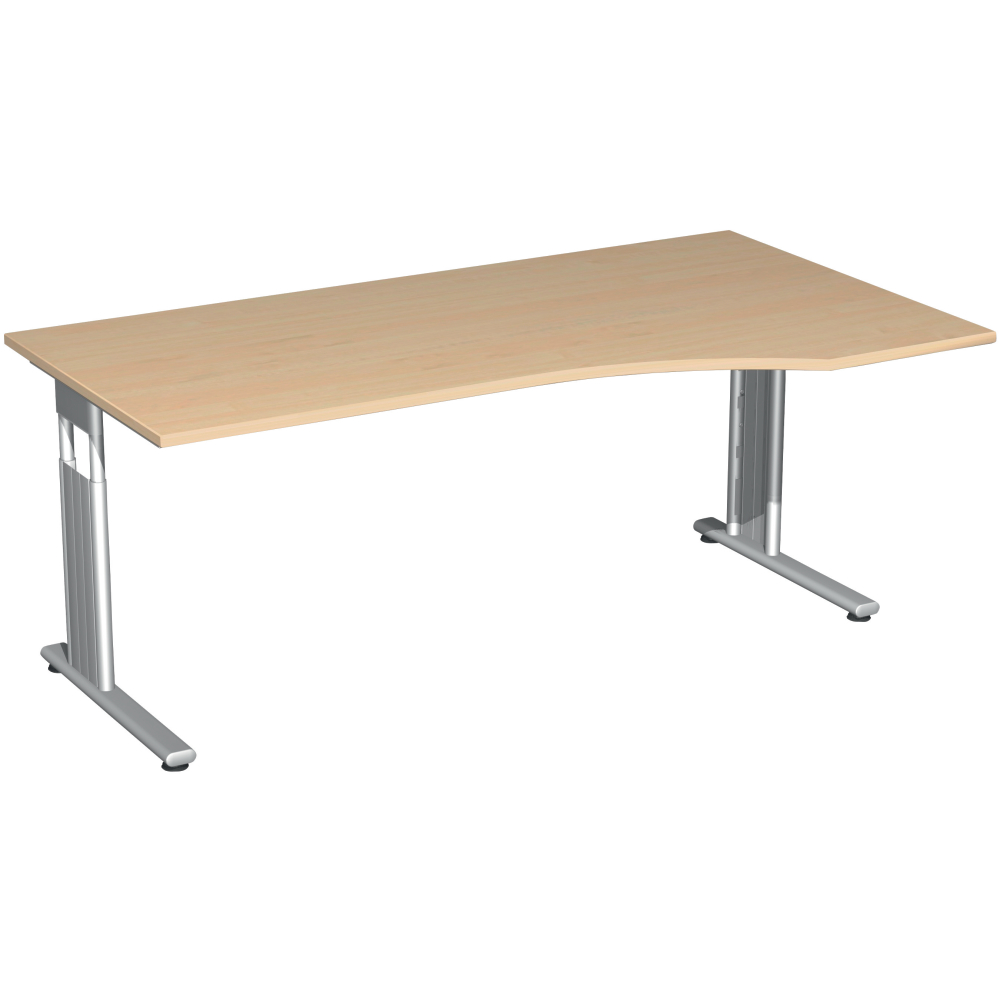 PC-Schreibtisch r Lichtgr 1800x800-1000x680 grau