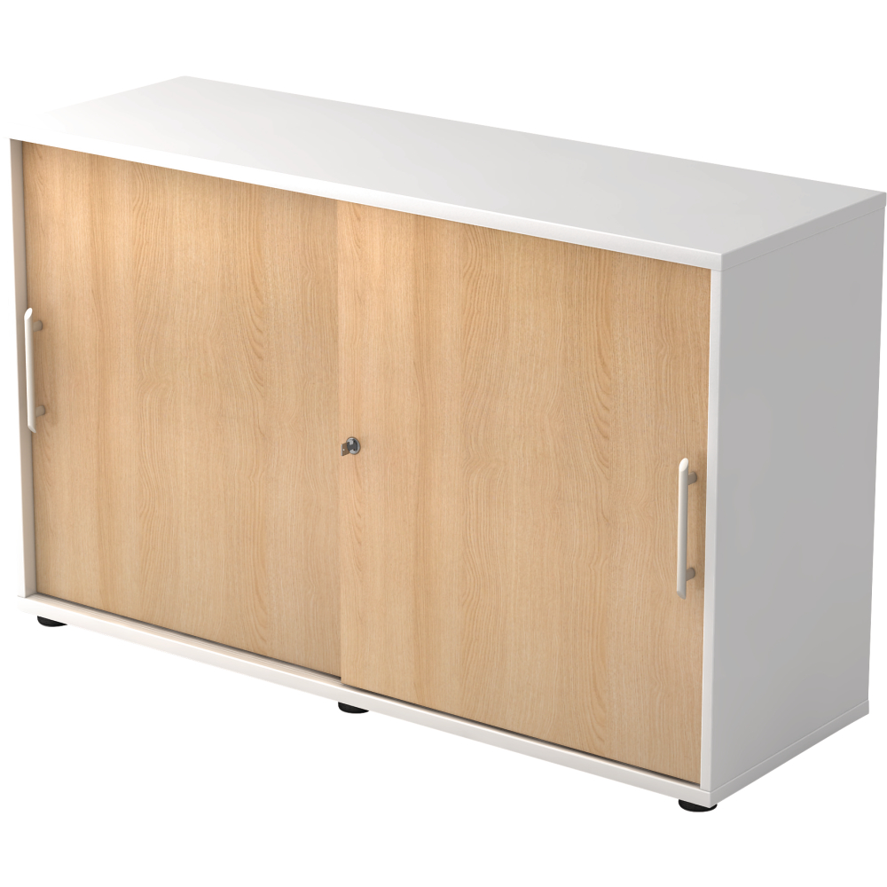Schiebetürenschrank 1200x400x748 Weiß/Eiche