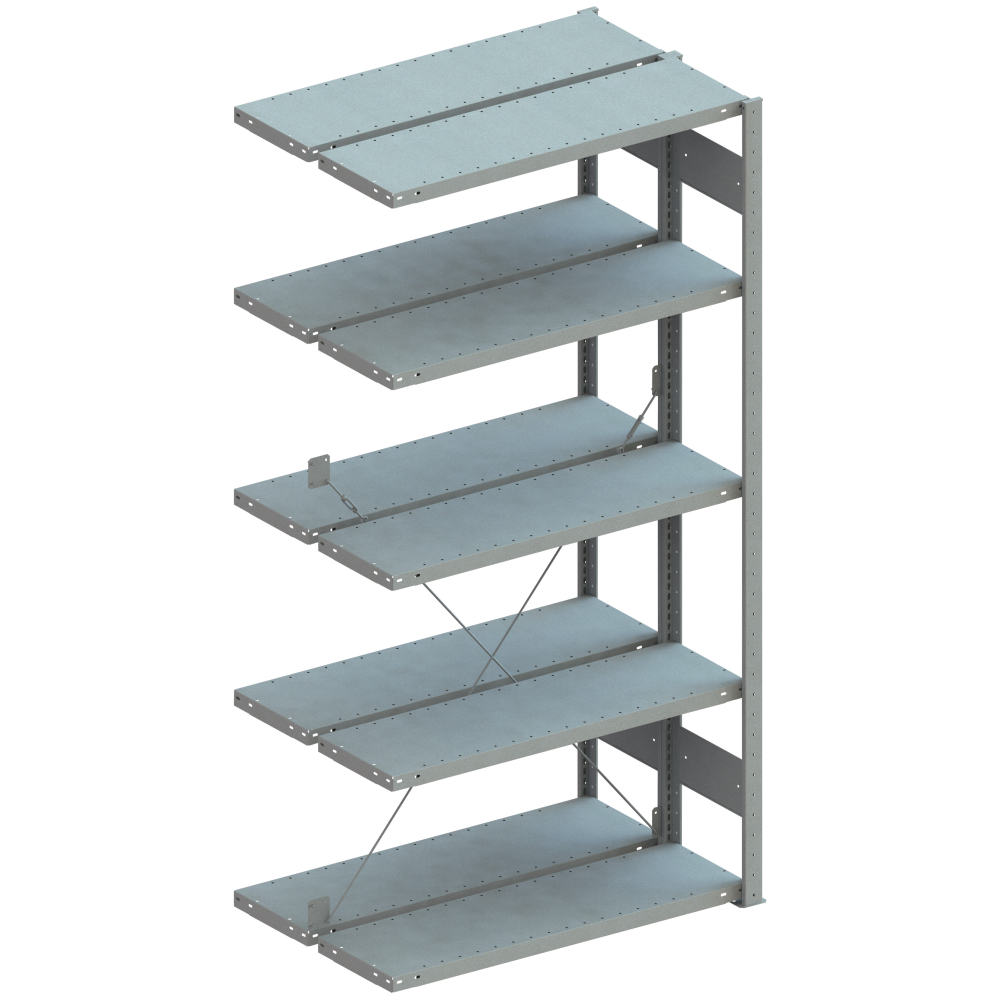 Doppel-Steckregal 230 AF H2500xB1000xT2x400mm grau