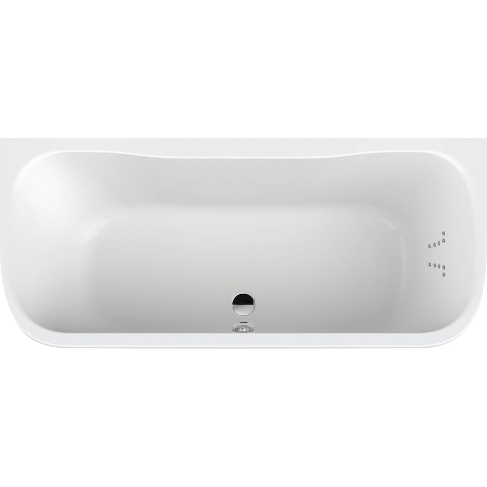 FORMAT Design Oval-Vorwand-Poolwanne 180x80cm, Vital, Rückend. rechts, weiß