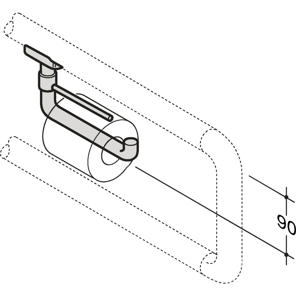 PfT Papierrollenhalter mit Fallbremse Typ 482/U