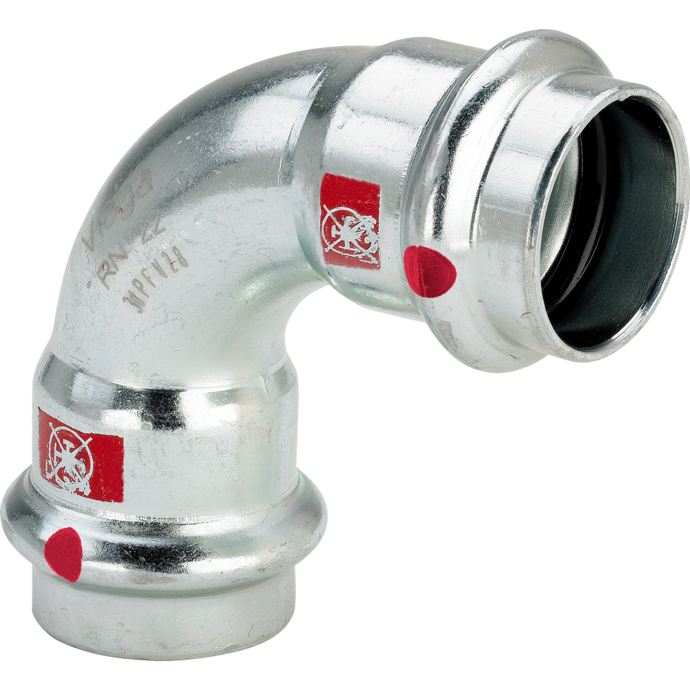 Viega Bogen 90 Grad mit SC Prestabo 1116 in 12mm Stahl verzinkt