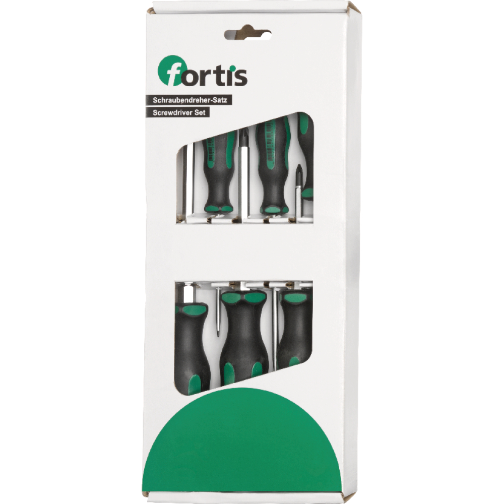 FORTIS Schraubendreher-Satz Schlagkappe Schlitz/PZ 6-teilig