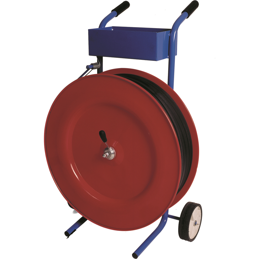 Abrollwagen rot, fahrbar für PP-Band 13/16mm