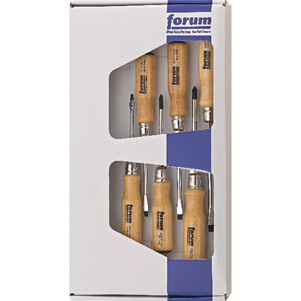 FORUM Schraubendreher-Satz Holz 6tlg. Schlitz/PH