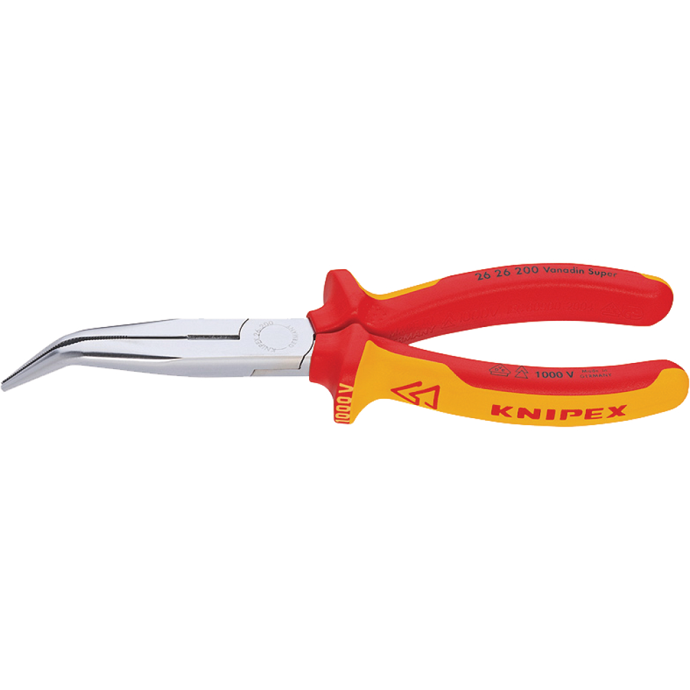 KNIPEX Flachrundzange VDE ISO 200 gekröpft