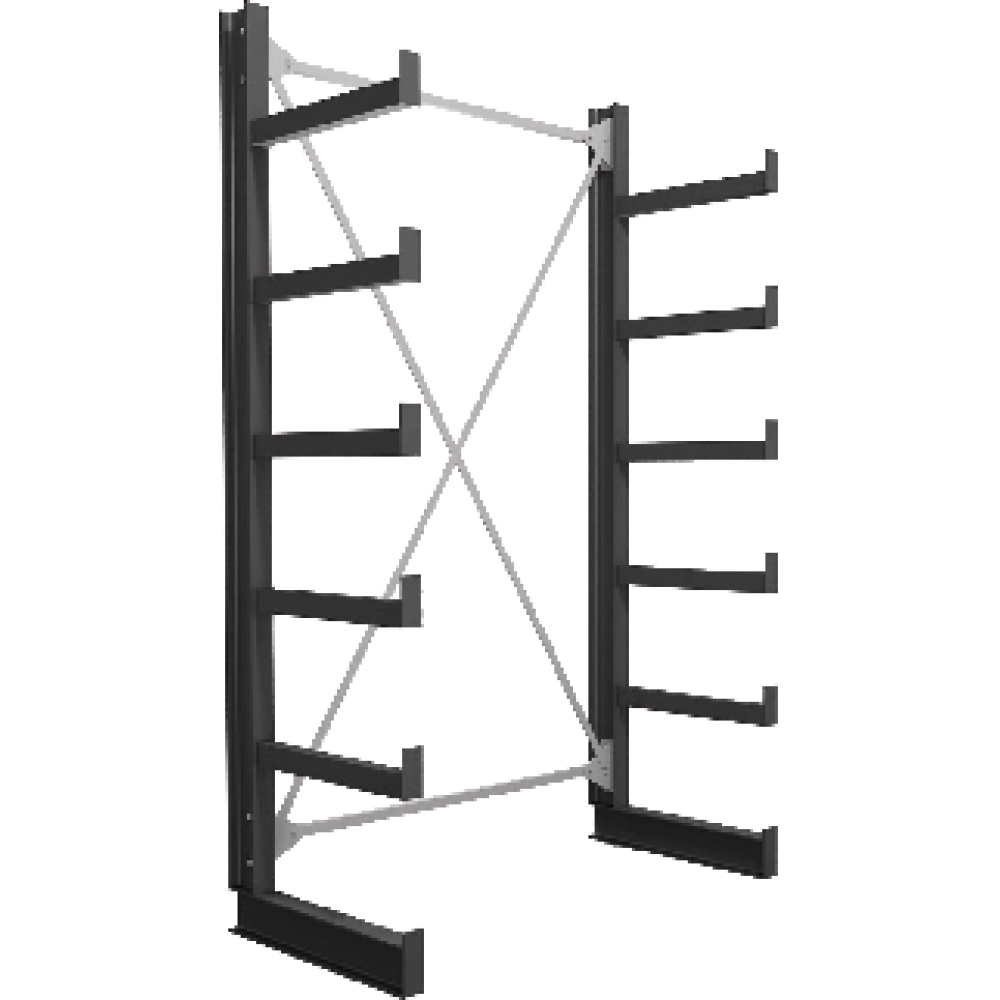1 Feld/2 Ständer Tragkr. /Arm 200kg Ständerlast/Seite 1000 kgStänderprofil: