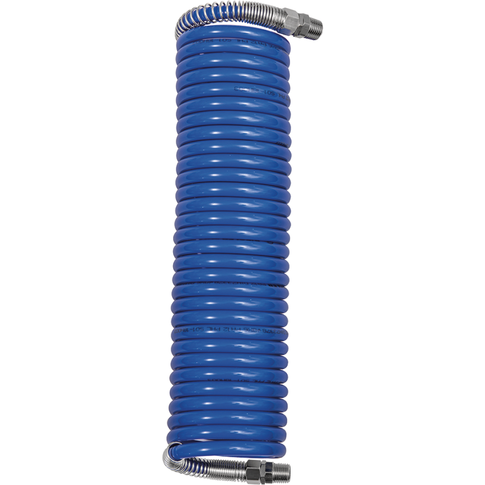 Spiralschlauch PA blau, Verschraubung+Knickschutz AG R1/4",