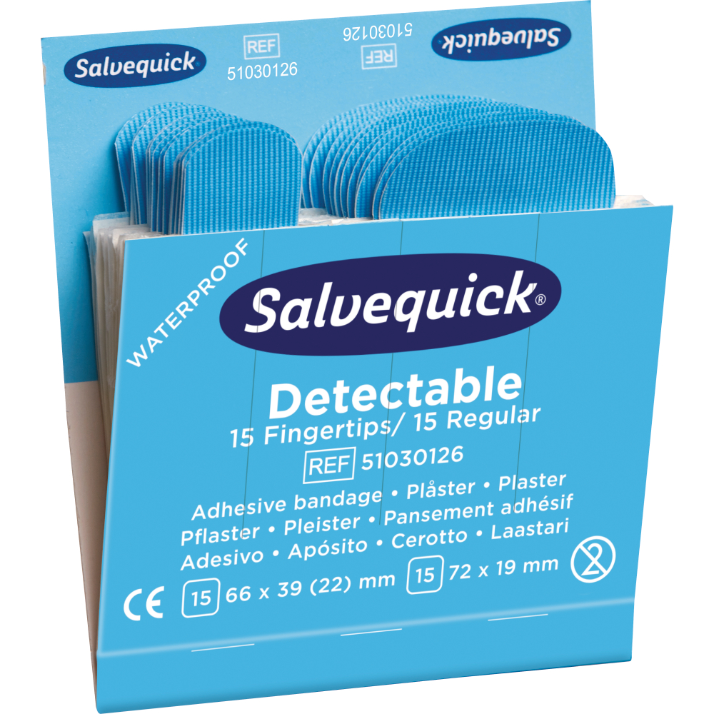 Salvequick Pflaster Nachfüllpackung Pflastermix Detektierbar Blau 6x30St.