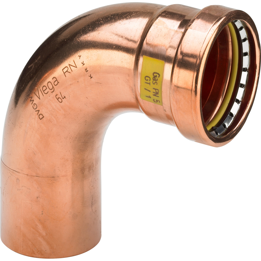 Viega Bogen 90 Grad Profipress G XL 2616.1XL für Gas in 64,0mm Kupfer