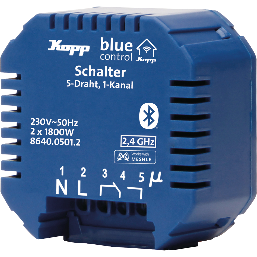 Kopp Blue-control Schaltaktor Schalter 1-Kanal, 5-Draht, m. potential-