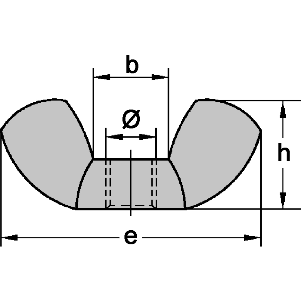 Flügelmuttern ähnlich DIN 315 A2