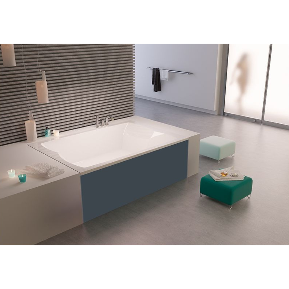 FORMAT Design Glasverkleidung zu Duowanne 180 x 80 cm, schiefer, f Ni