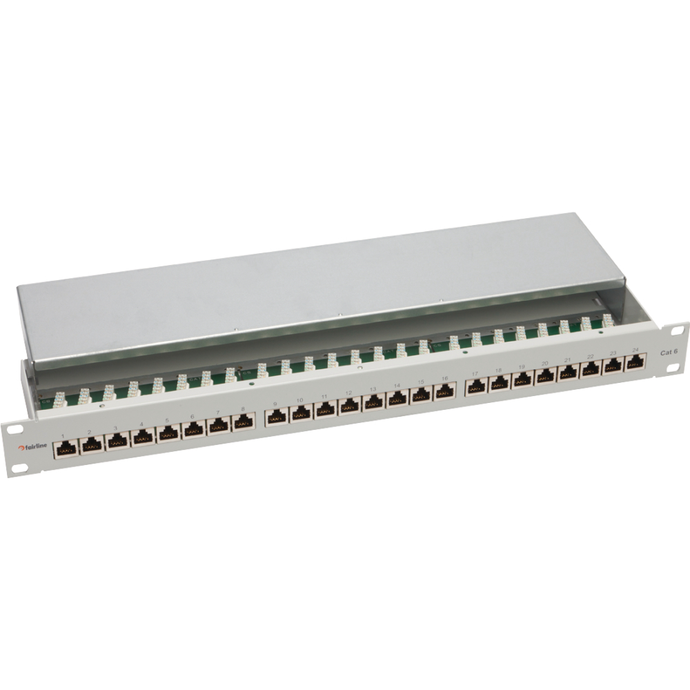 19" Patchfeld 24-fach 1HE Cat.6A LSA+