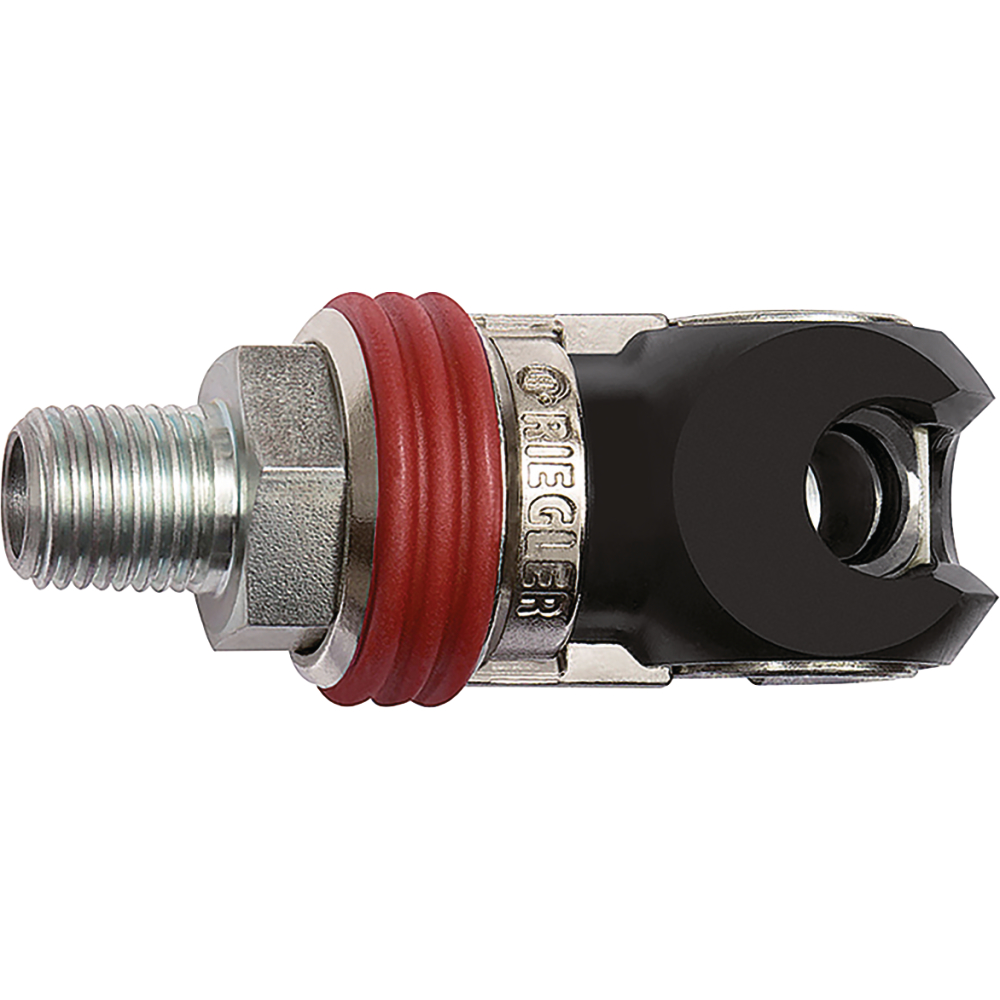 Schwenk-Sicherheits- Kupplung NW 7,2, Stahl, AG G3/8" RIEGLER