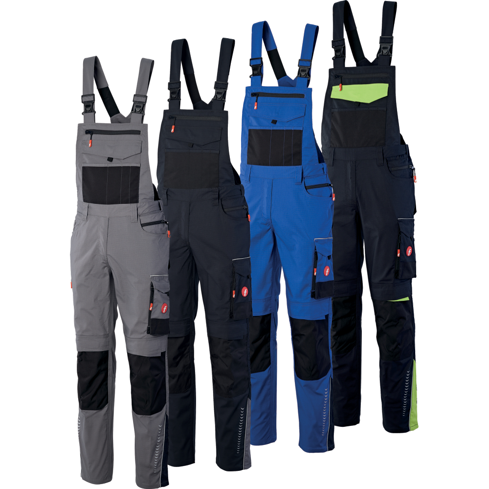 Fortis Damen-Latzhose Performance grau/schwarz Größe 40