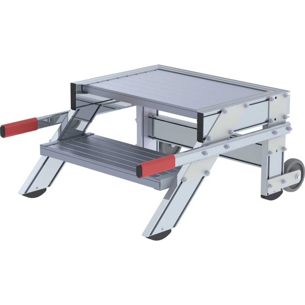 Alu-Arbeitspodest fahrbar 4 Alu-Stufen B 800 mm Podesthöhe 0,79 m Arbeitshöhe