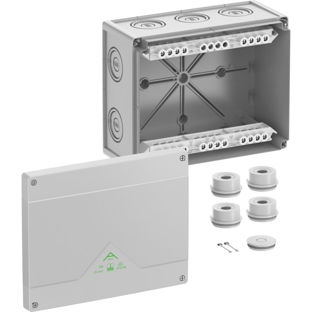 Verbindungsdose Abox 250 IP65 mit Klemme 25,0qmm grau