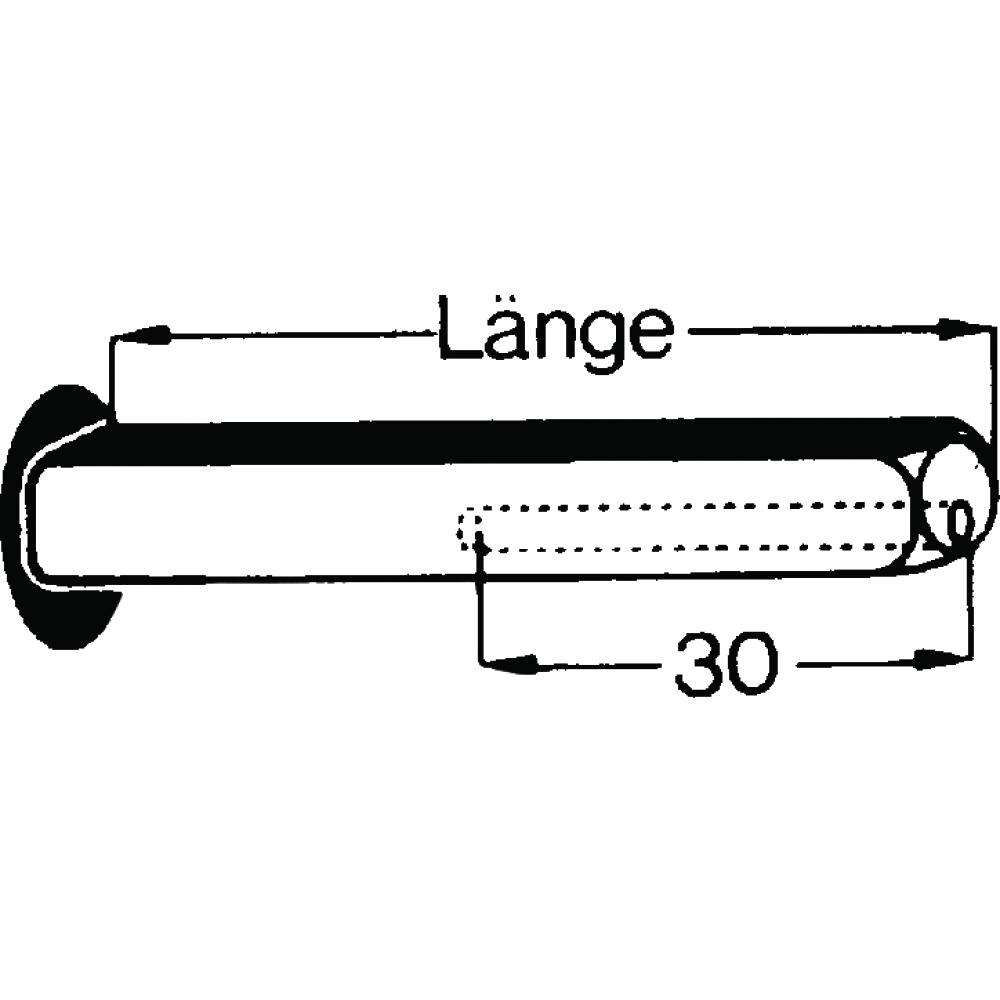 Wechselstift mit einseitiger Bohrung