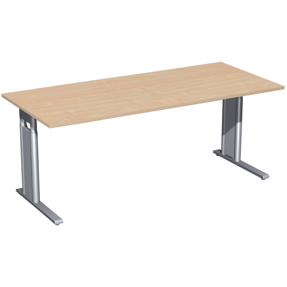 Schreibtisch C-Fuß Weiß 1800x800/,680-820