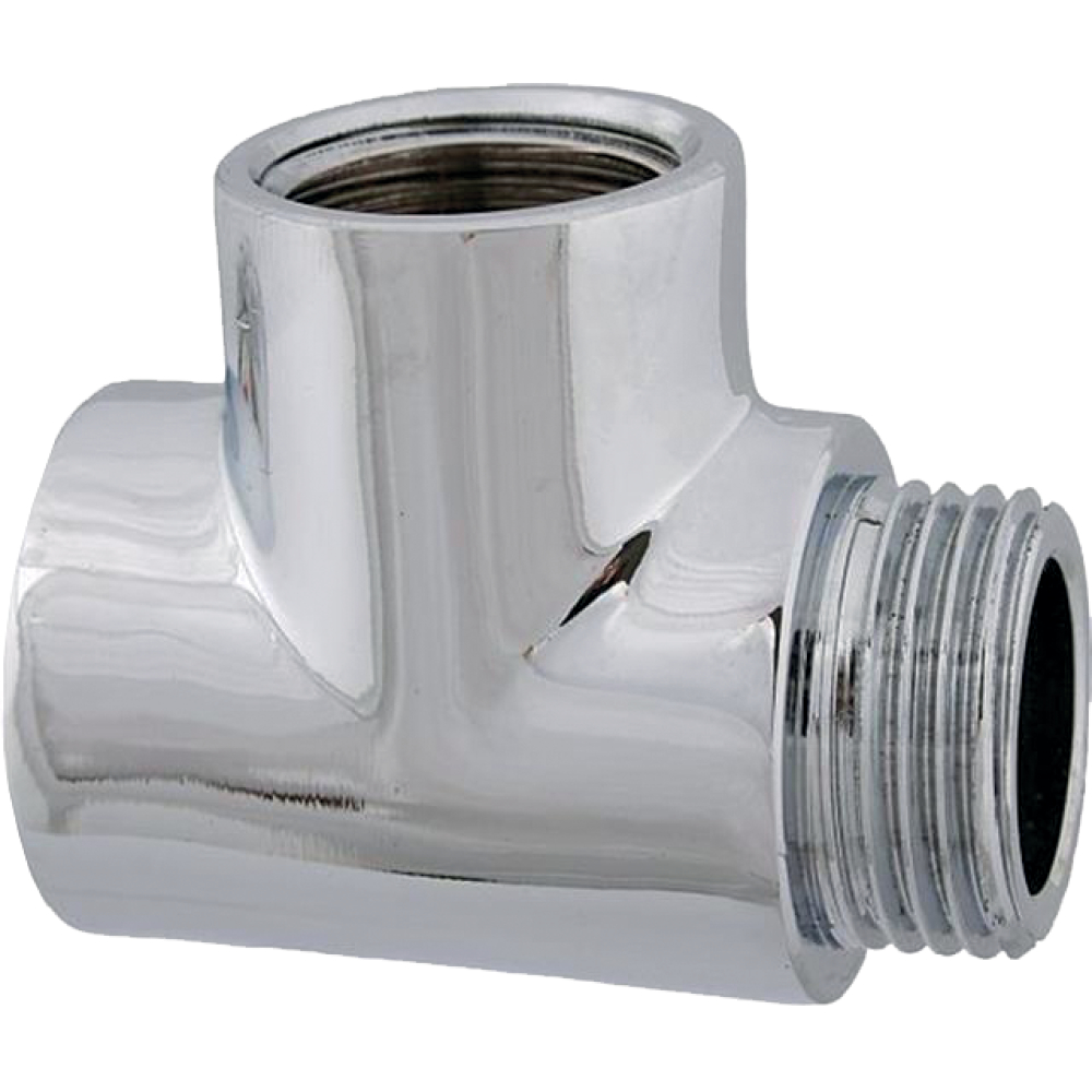 FORMAT Tec MS-T-Stück DN 15, 1/2", AGxIGxIG, MS, verchromt
