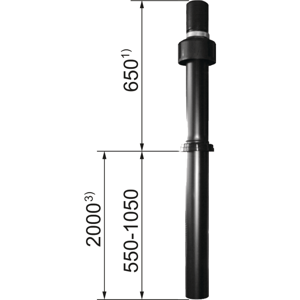 Luft-/Abgasführung DN 60/100 senkr. Schräg/Flachd.