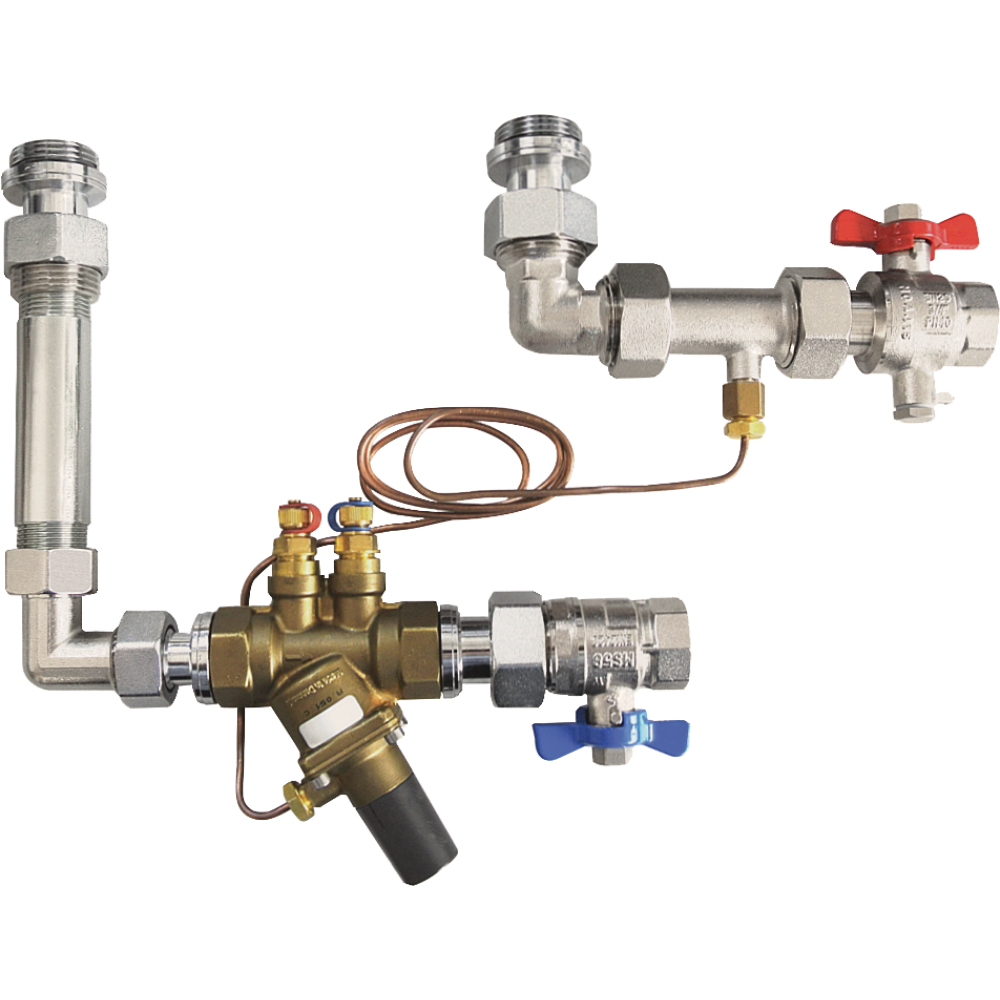 KAN-therm Differenzdruckregler-Anbauset inkl. WMZ Strecke senkrecht
