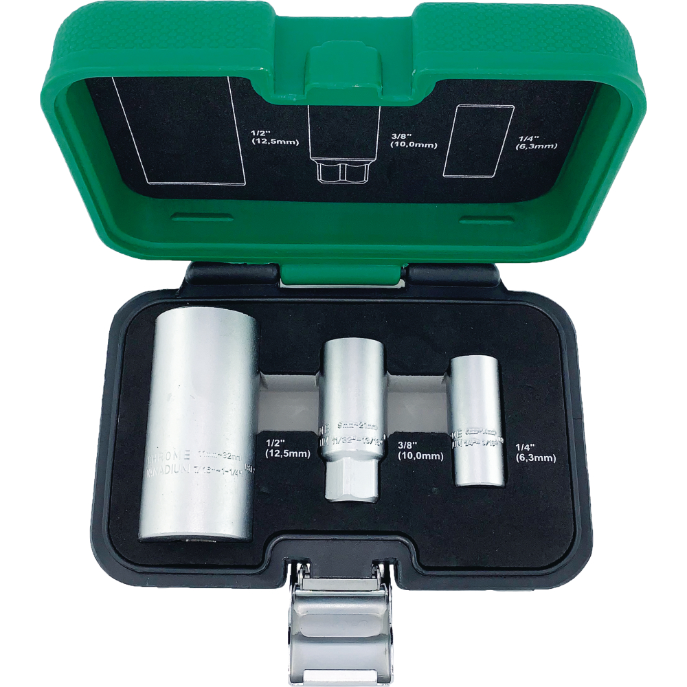 FORTIS Universal-Steckschlüssel-Einsatz- Garnitur 1/4", 3/8" und 1/2 6-32mm 3tlg.