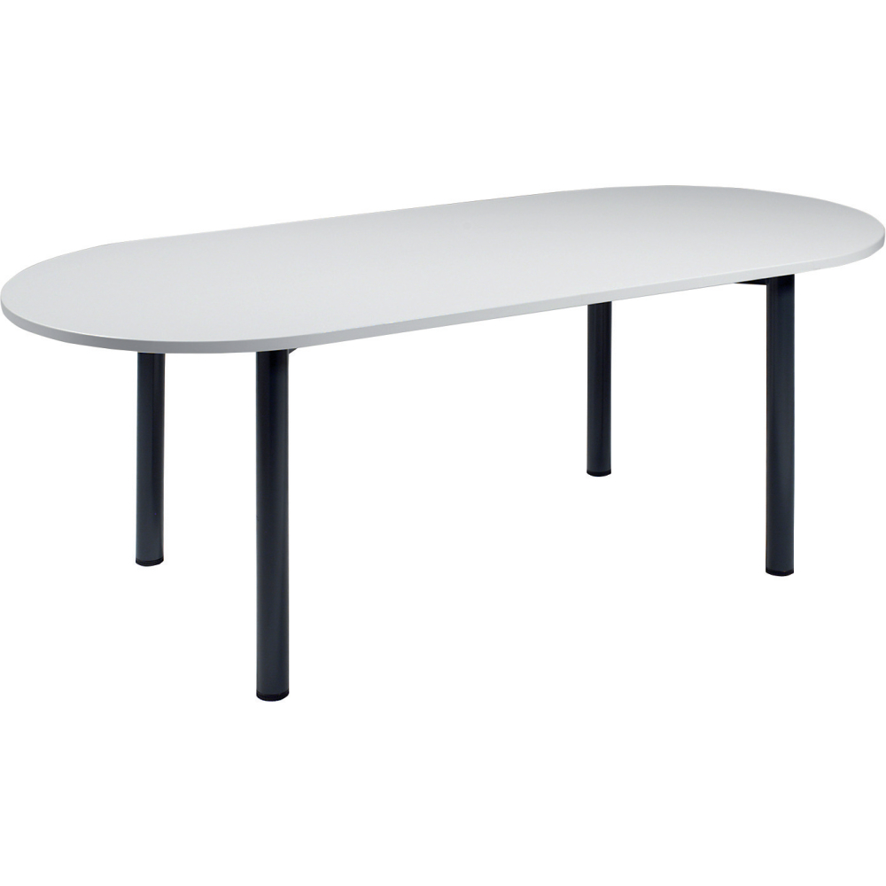 Konferenztische oval 2000x900mm Lichtgrau/anth