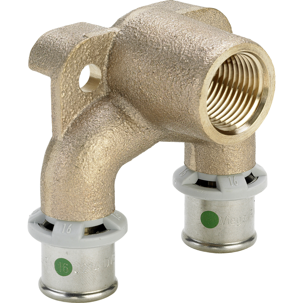 Viega Doppelwinkel mit SC Sanfix 2125.7 in 20mm x Rp1/2 x 16mm Rotguss