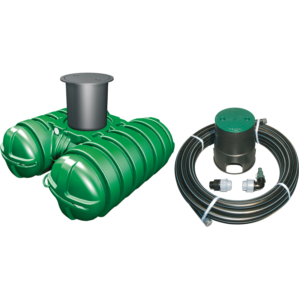 Regenwasserpaket 3500l Gartenbewässer. mit Pumpe