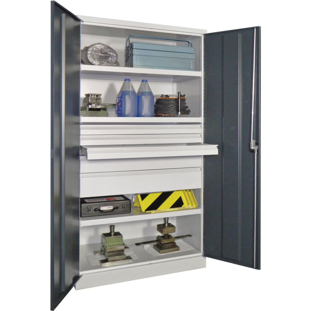 Schwerlastschrank m.Türen H1950xB1040xT630mm 3 FB,SL