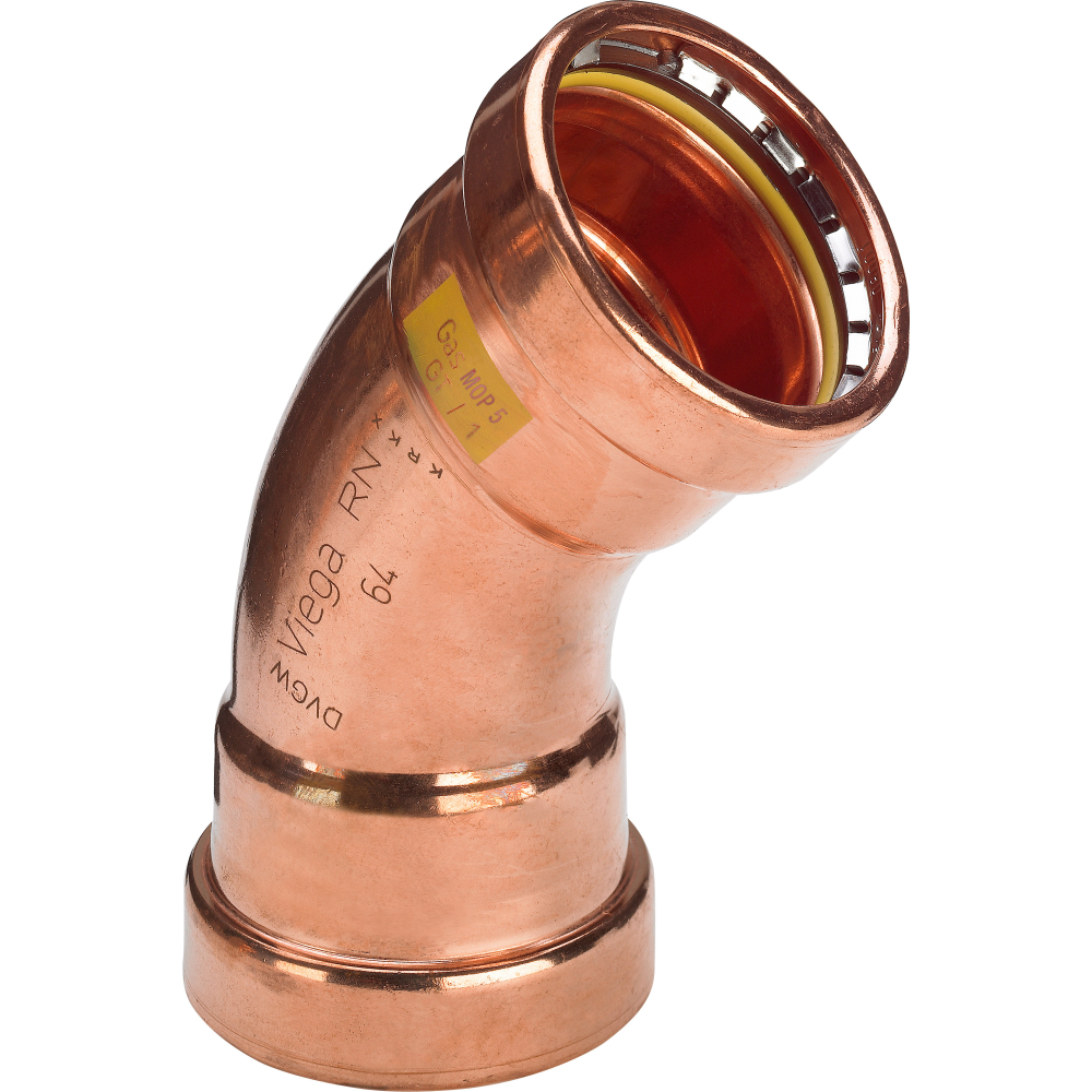 Viega Bogen 45 Grad Profipress G XL 2626XL für Gas in 64,0mm Kupfer
