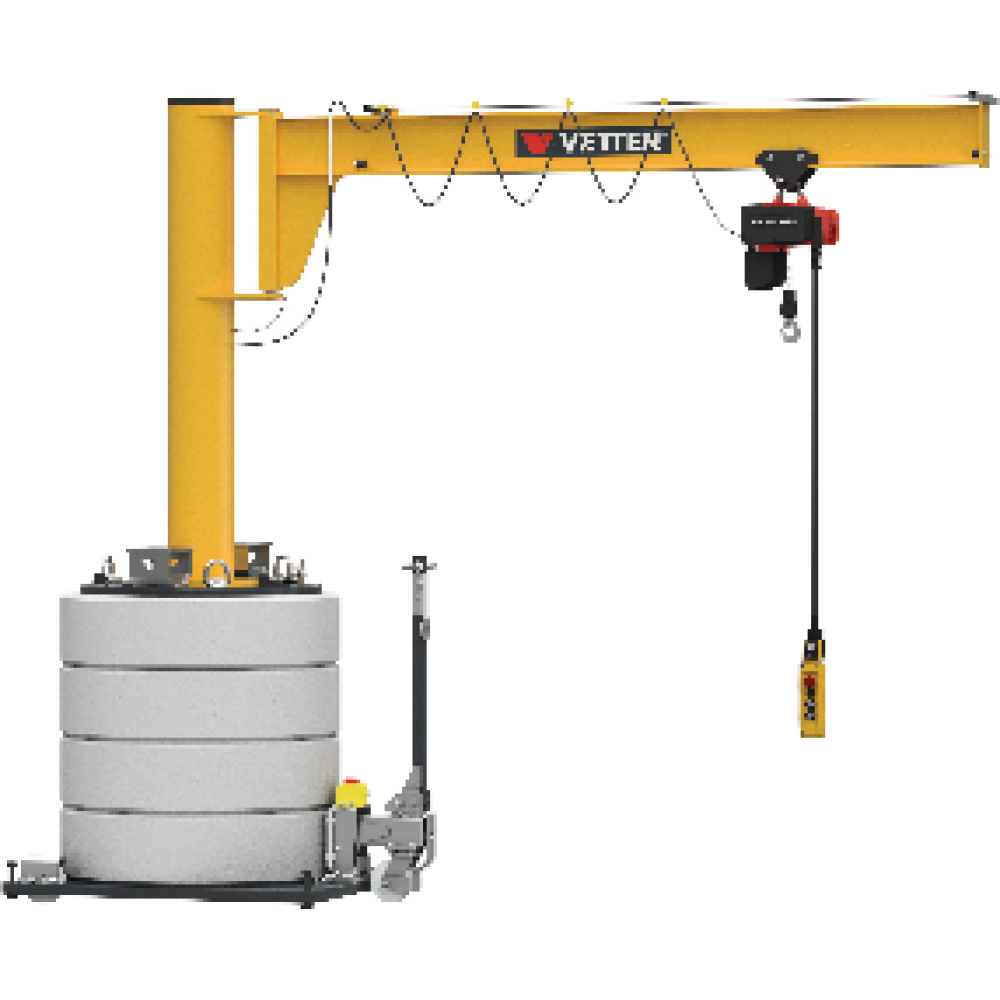 Mobiler Säulenschwenkkran320kg,4,5m,270 MOBILUS+Elektrokettenzug MOB12-AS3,2-4,5