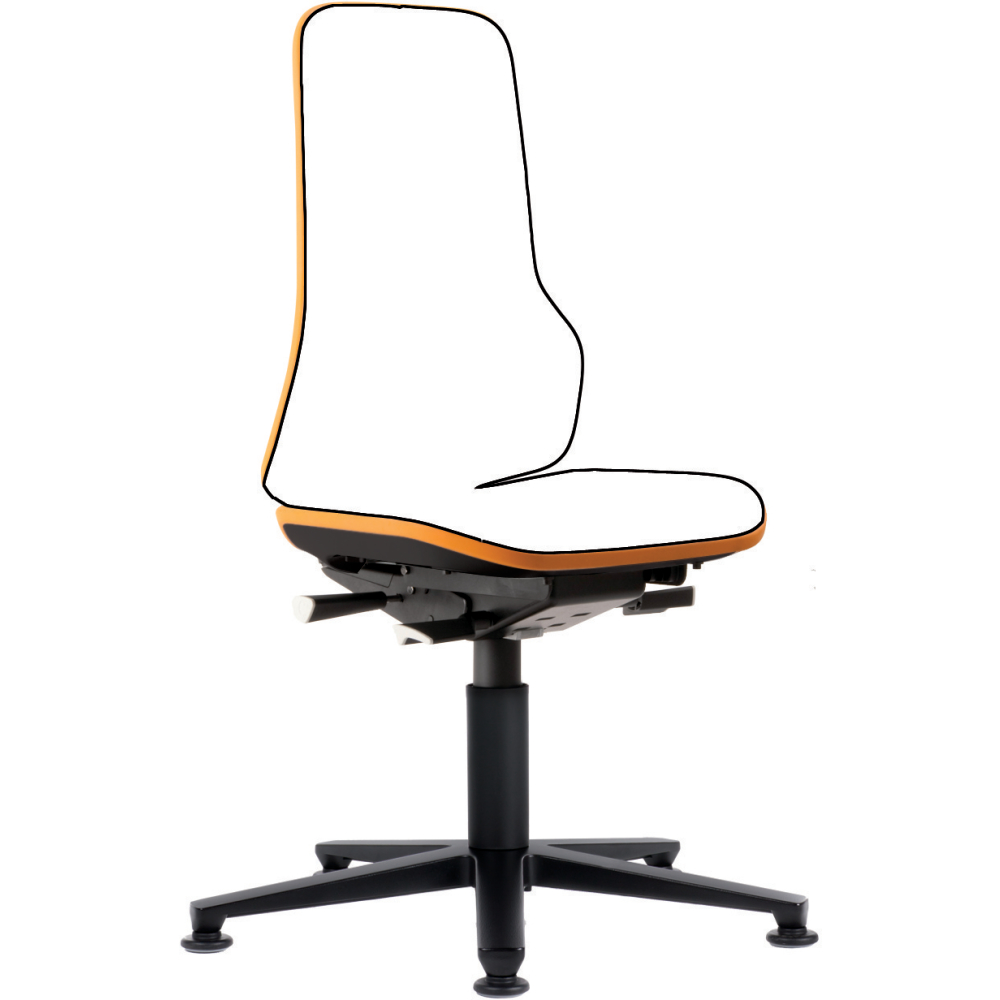 Stuhl NEON orange synchro mit Gleiter