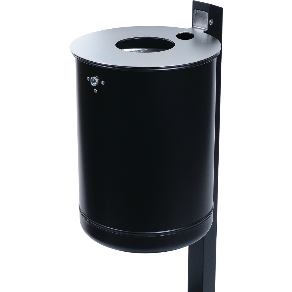 Abfallsammler 50L schwarz inkl.Pfosten