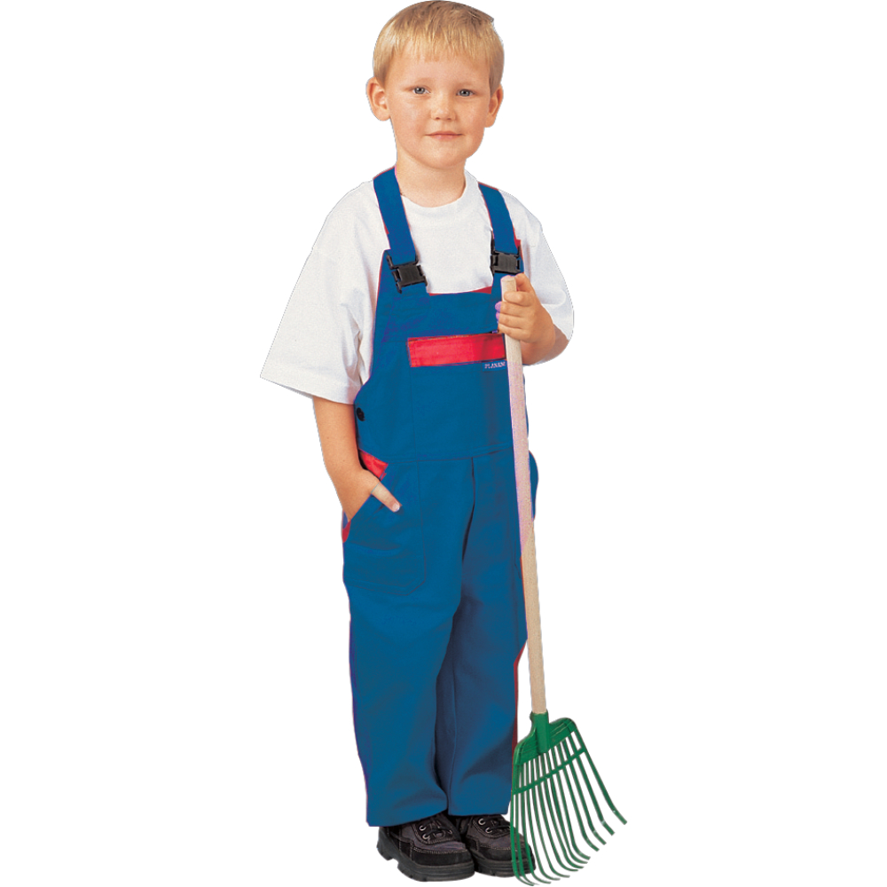 Planam Kinderlatzhose kornblumenblau/rot Gr.146/152
