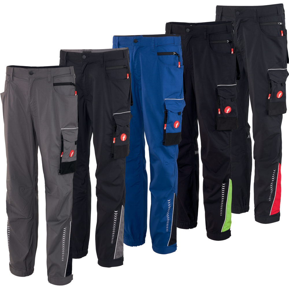 Fortis Herren-Cargohose Performance schwarz/rot Größe 114