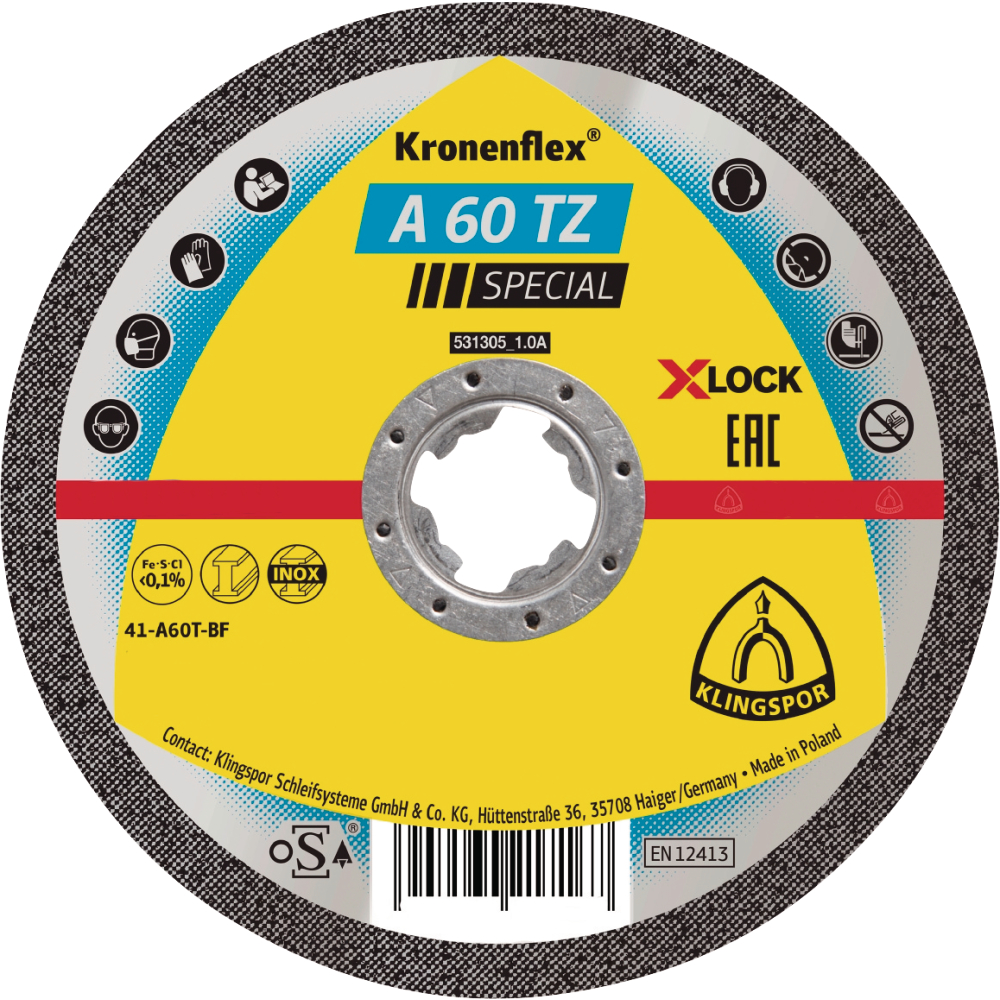 Klingspor Trennscheibe A60TZ X-LOCK 125x1,0mm gera.