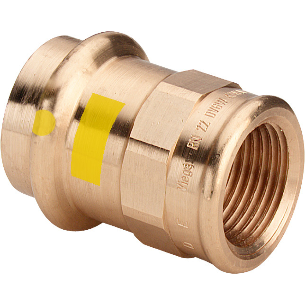 Viega Übergangsstück mit SC Profipress G 2612 für Gas in 12mm x Rp3/8 Rotguss